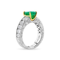 COLUMBIAN EMERALD ENGAGEMENT RING