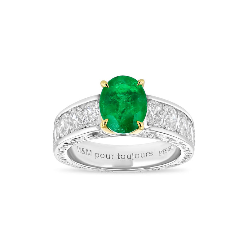 COLUMBIAN EMERALD ENGAGEMENT RING